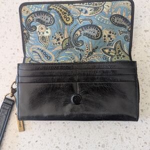 Black Leather HOBO Wallet Wristlette
